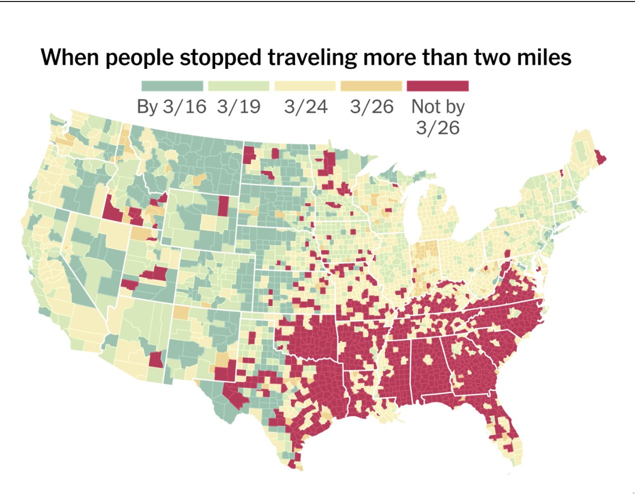 Chart: When people stopped travel in response to COVID-19